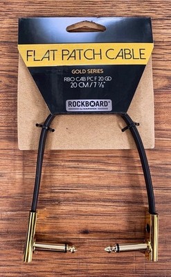 Warwick Rockboard Flat Patch Guitar Bass Pedalboard Cable 20 cm 7.87'' Gold