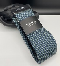 JONES NEW YORK Men's Neck Tie  Green  Geometric Pattern  Designer 