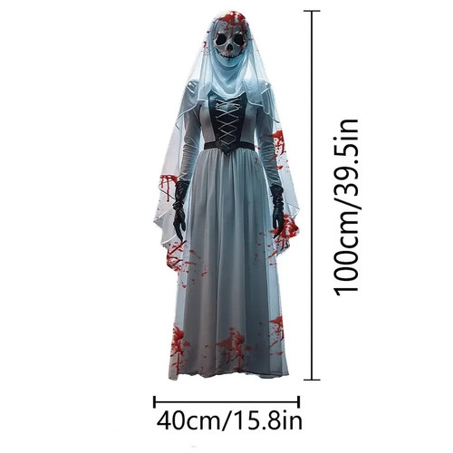 Teschio horror halloween 2D sposa sfondo panno Halloween atmosfera horror - Foto 2 di 26