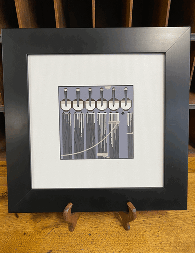 Tarjeta de arte enmarcada Charley Harper Charles Pier Group Pelicans nueva marco negro - Imagen 1 de 3