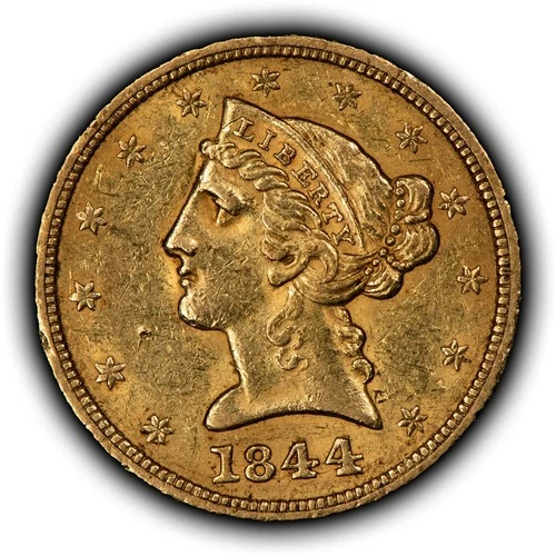 1844 G$5 Liberty Head Gold Half Eagle - Tough Early Date - XF - SKU-G6270