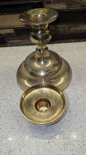 Vintage Unbranded Solid Brass Candlestick Holder with Insert, Made in India