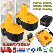 1-2Pcs 18 Volt For DeWalt 18V 7.0AH 5.0AH Battery PACK DC9096 DW9096, DW9095
