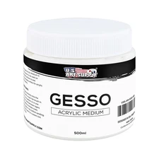 U.S. Art Supply White Gesso Acrylic Medium, 500ml Tub