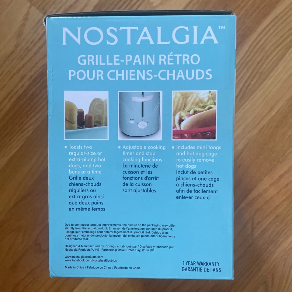 Nostalgia Pop Up Hot Dog Toaster, 2 Dog & Bun, Aqua - Image 4 of 4