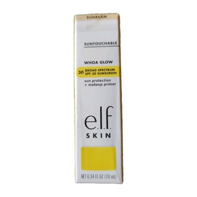e.l.f. Skin Suntouchable Whoa Glow SPF 30 Primer Sunbeam 0.34oz Vegan Clean