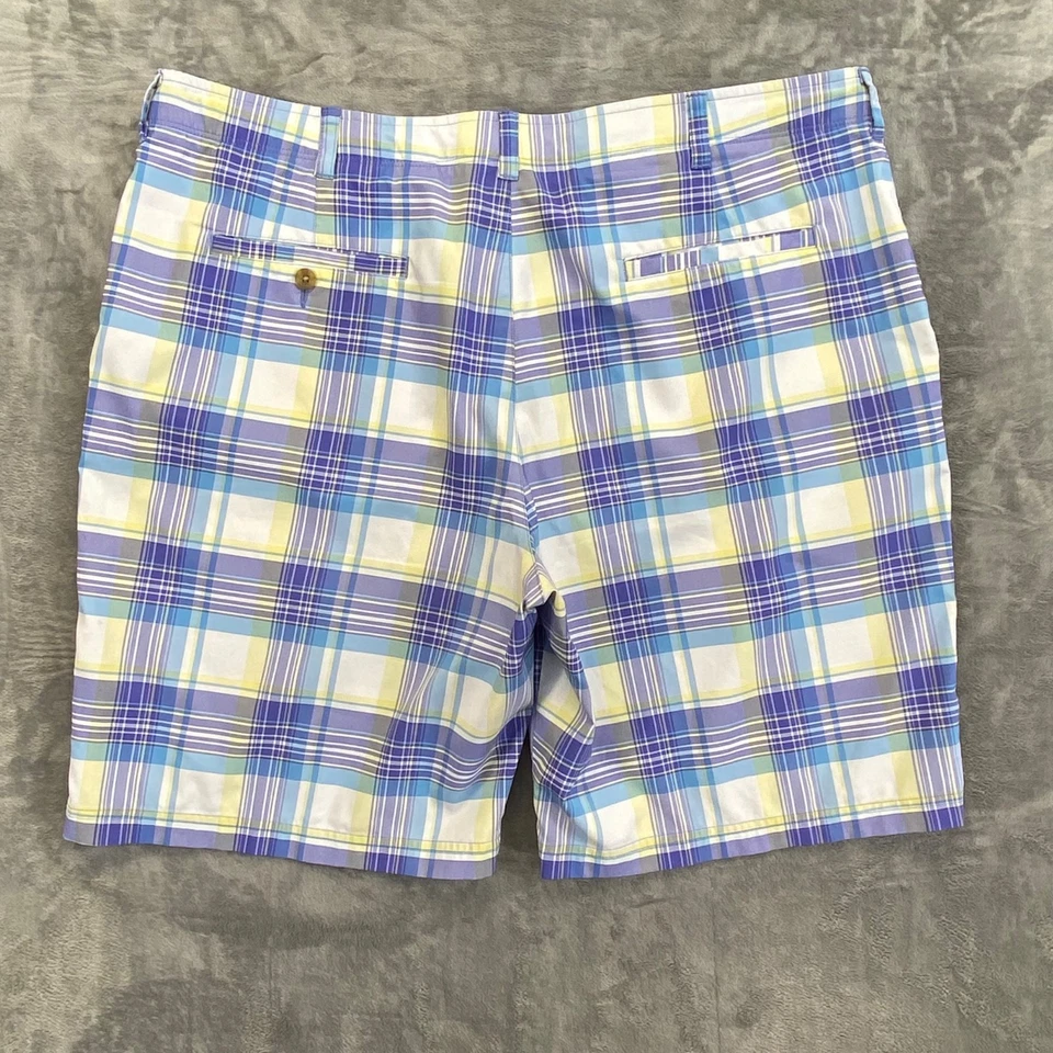 Pantalones Cortos de Golf Jack Nicklaus Para Hombre Talla 40 Azul Blanco A Cuadros Cintura Elástica 11" Más Largo Foto 2 de 4