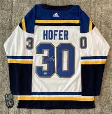 Joel Hofer Signed St. Louis Blues Jersey Beckett COA