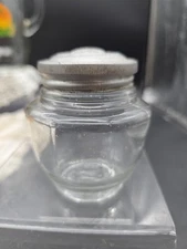 Vintage Violet Dulce Harmony Of Boston Glass Jar Talcom Powder Early Metal Tin 