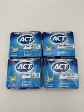 4PK ACT Dry Mouth Lozenges W/ Xylitol  18 Lozenges Each  Soothing Mint