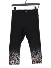 Athletic Works Women's Leggings UK 8 Black Polyester with Elastane Capri