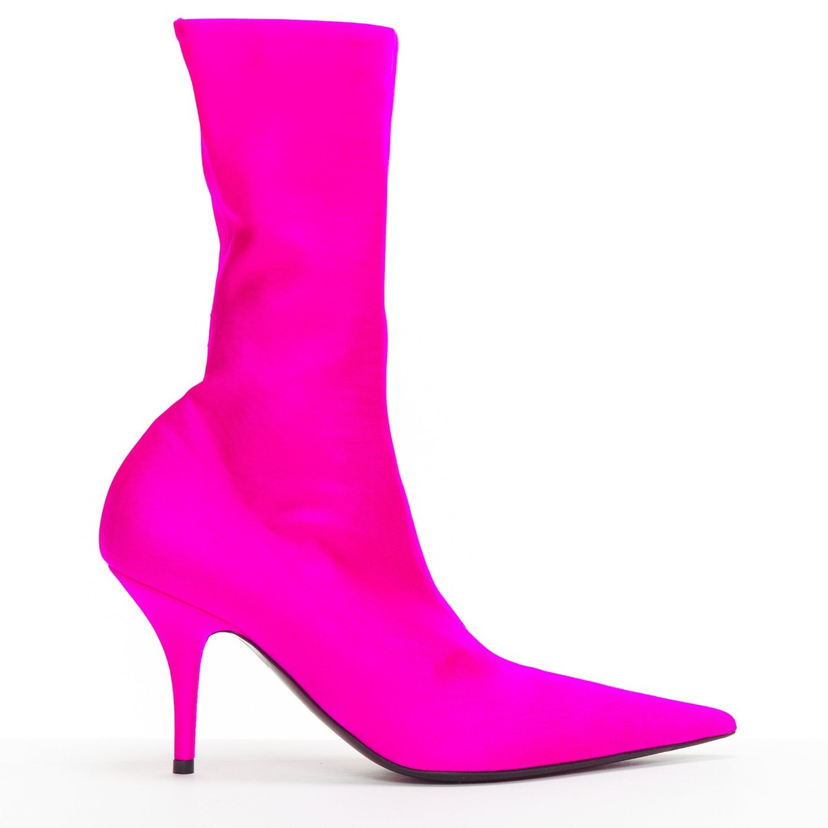BALENCIAGA Knife neon pink lycra pointed sock boots EU38 Kim