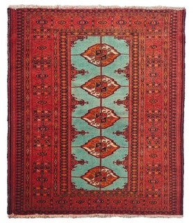 Amazing Hand Knotted Vintage Afghan Turkmen Sara Wool Area Rug 3.6 x 2.11 Ft