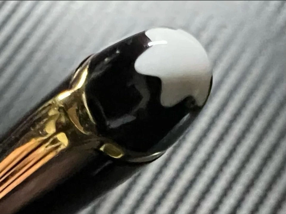 Caneta-tinteiro Montblanc polo 144 EF núcleo de ebonita ouro completo #e84922 - Imagem 2 de 4