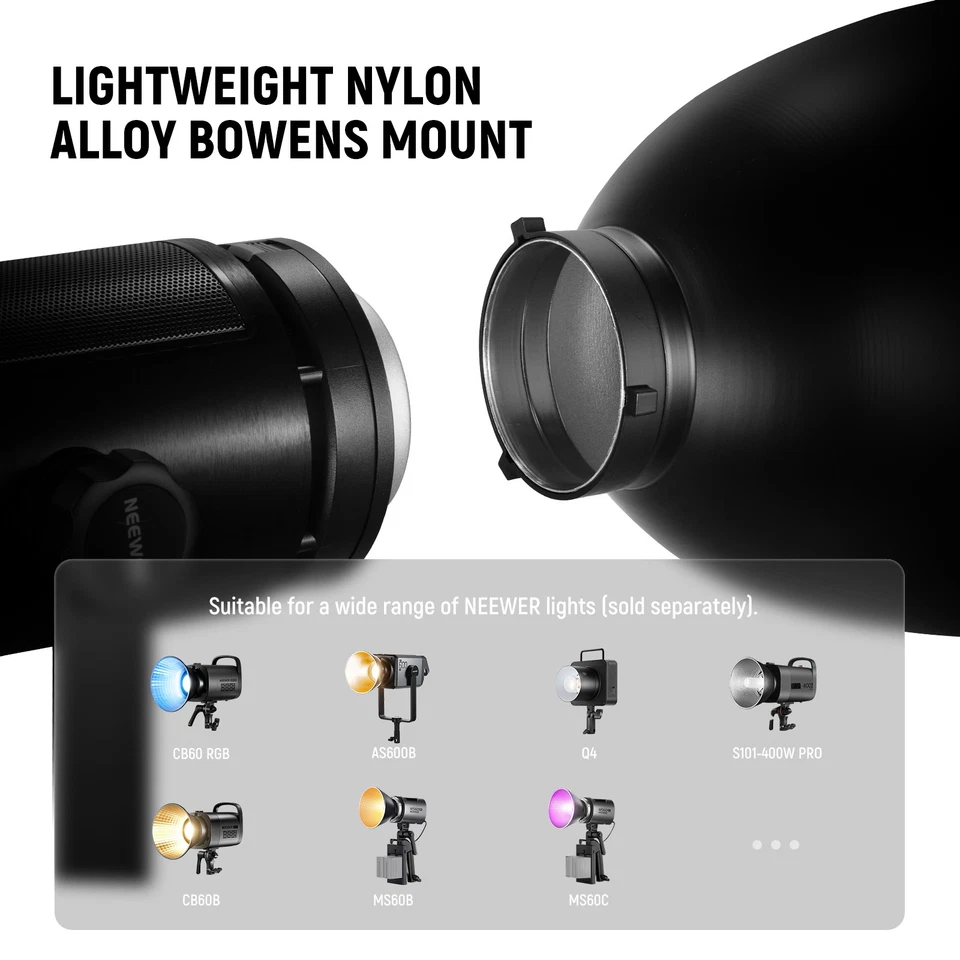 NEEWER FR30D 11.6" Reflector - Bowens Mount w/ 15°/30° Grids - Image 4 of 4