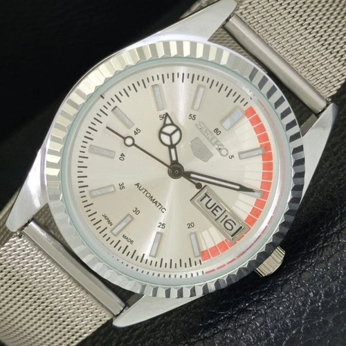 JAPAN VINTAGE REFURBISHED SEIKO 5 AUTOMATIC 6309A MENS SILVER WATCH a440797-a