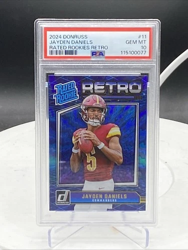 2024 PANINI DONRUSS JAYDEN DANIELS RATED ROOKIE RETRO #11 PSA 10 GEM MINT!