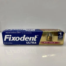 Fixodent Ultra Max Hold DenTURE Adhesive Cream 2.2 oz. ❗️Damage Box