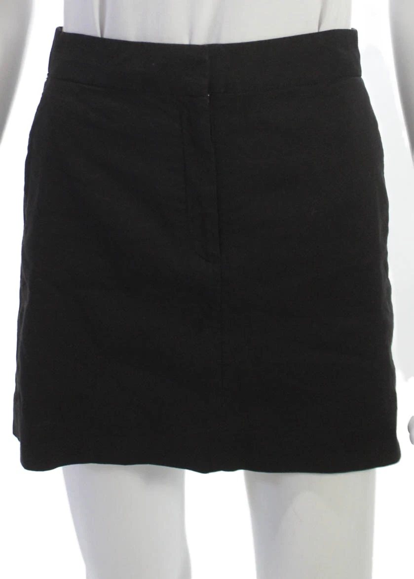 Babaton Womens Mini Skirt Black Linen Zip Size 2