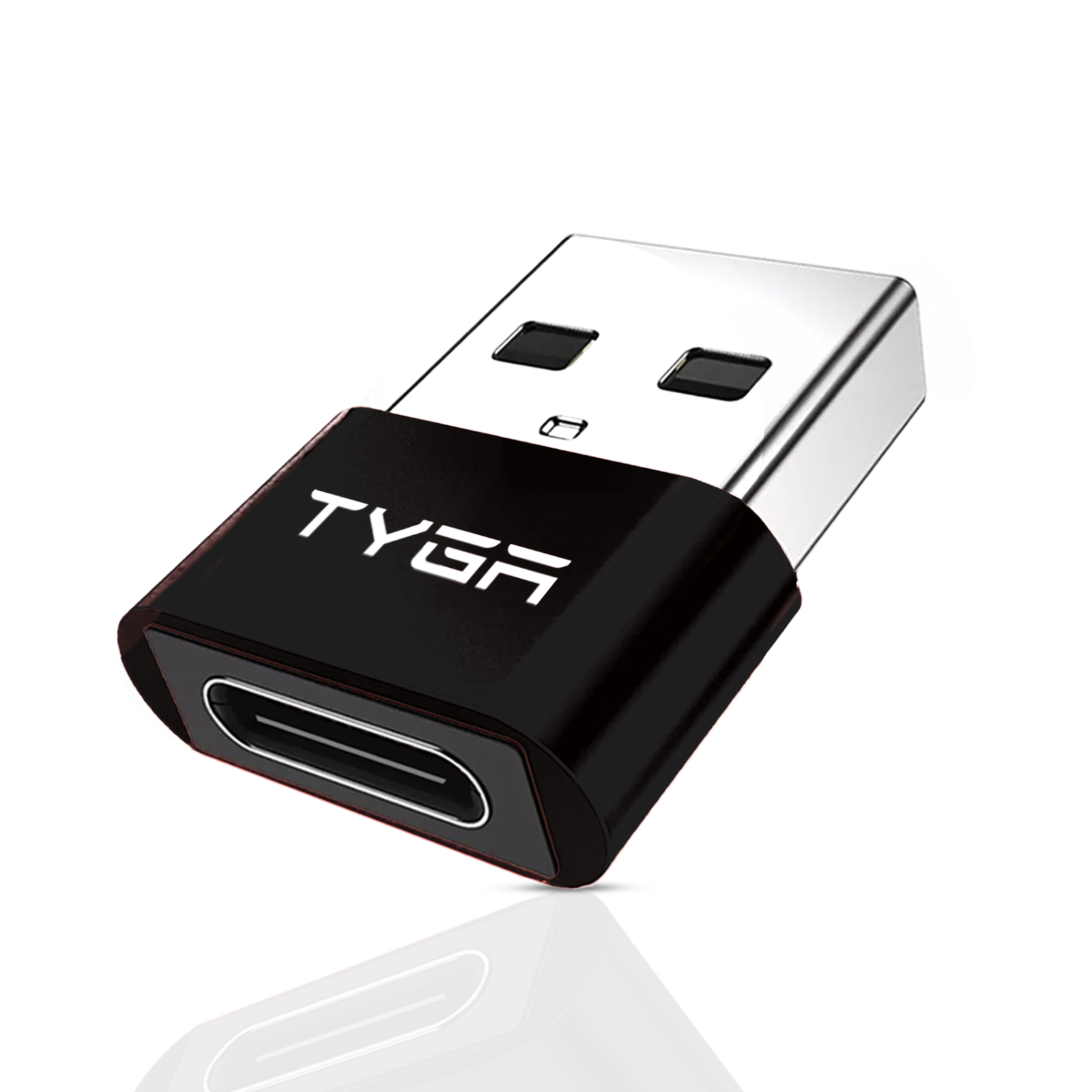 TYGA Store USB Type C Female to USB Type A Male Adapter 2.0, Sync, (1, Black)