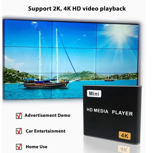 Mini 4K HD Media Player HD Multimedia Interface AV USB Storage Card IR Inter NEW - Afbeelding 6 van 18