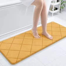 OLANLY Memory Foam Bath Mat 47x20, Ultra Soft and Absorbent Bathroom Rugs, Ma...