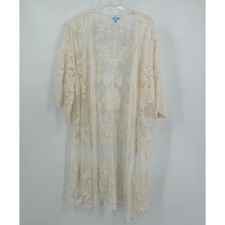 Womens Boho Lace Kimono Cardigan Size S/M Festival Sheer Ethereal Fairy Romantic