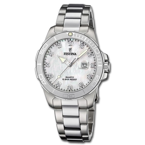 Festina Damen Uhr F20503/1 Edelstahl Armbanduhr Boyfriend Silber UF20503/1-image