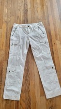 Vintage Y2K Ralph Lauren Sport White Cargo Pants Utility Streetwear Style Sz 14