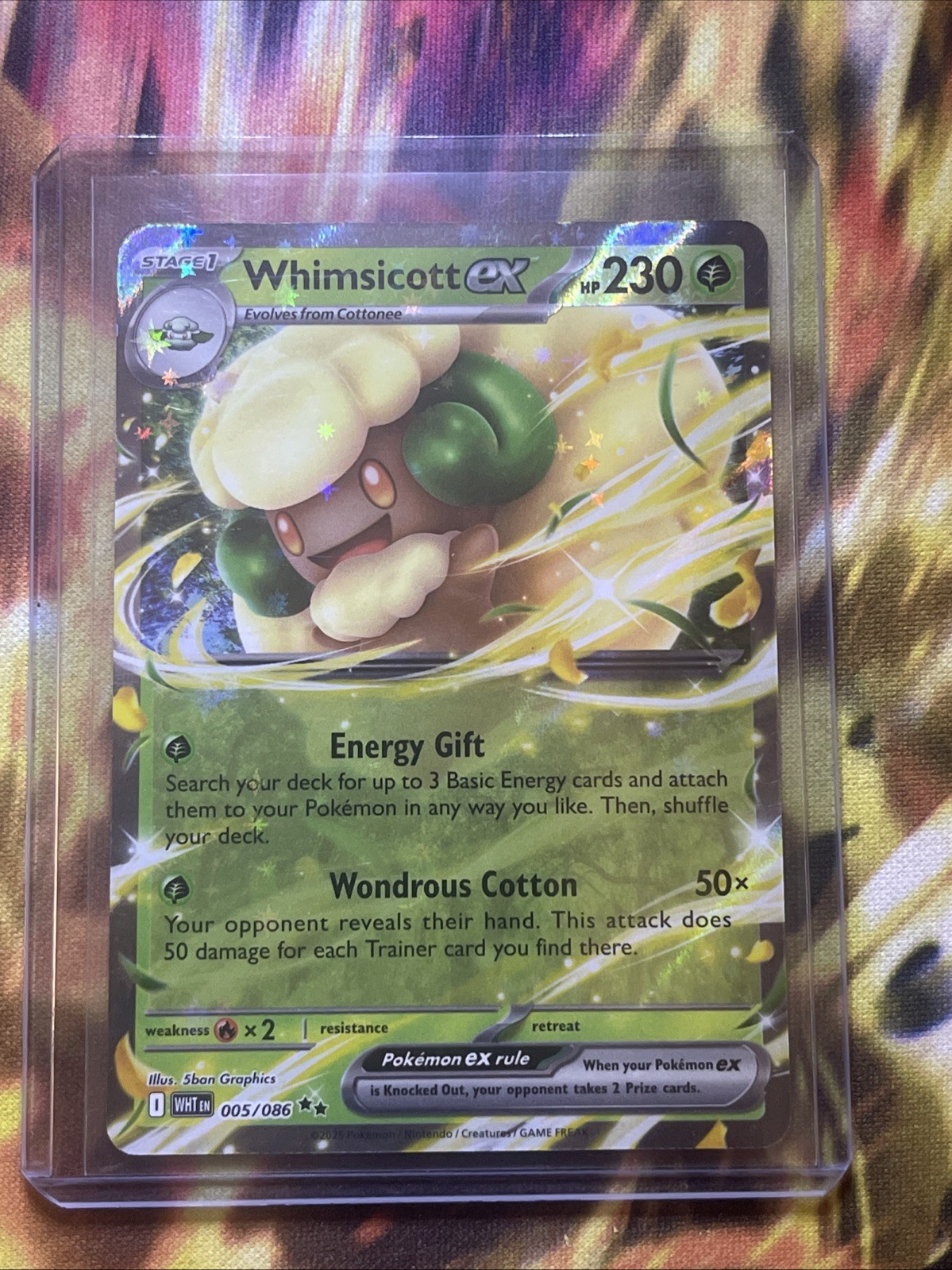 Whimsicott ex 005/086 Holo Double Rare SV White Flare Pokemon TCG NM