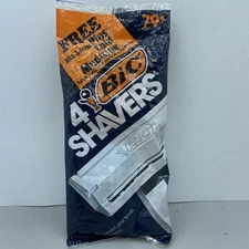 Vintage Bic Shavers Disposable Single Blade Razors 4 Pack NOS 1980's