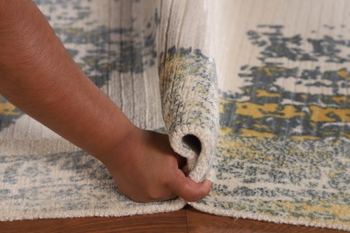Ivory Wool Handmade Abstract Rug 4x6 Contemporary Home Decor Carpet - Picture 18 of 20