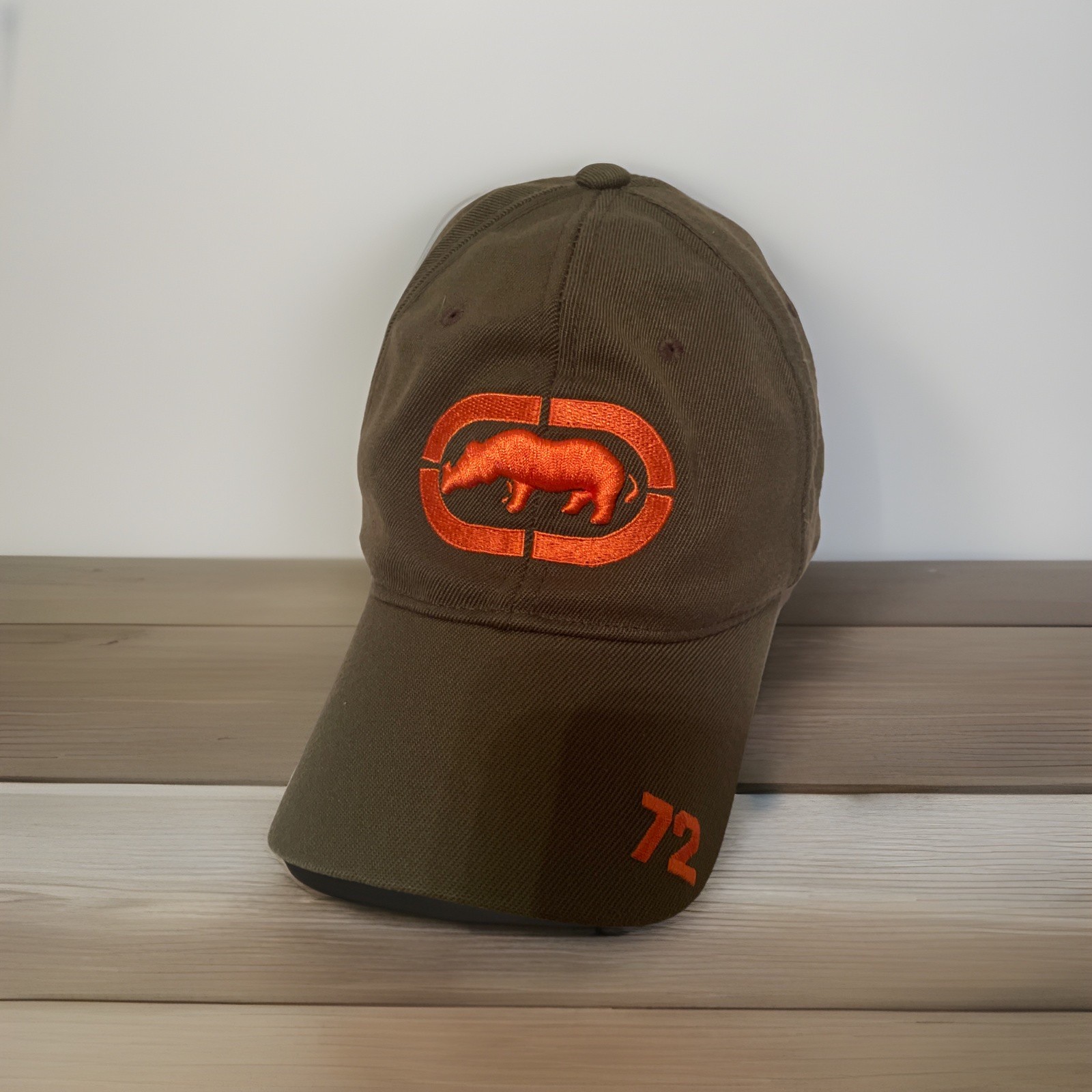 Ecko Unltd Vintage Y2K Embroidered Logo Hat Green Orange Rare 2000s