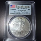 2014 (W) $1 American Silver Eagle MS70 PCGS (FirstStrike®) West Point
