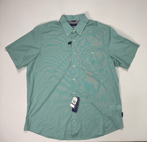 Nautica NavTech Herren 2XL geknöpftes Hemd neu mit Etikett wellengrün Stretch feuchtigkeitsableitend Freizeit