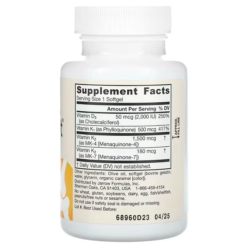Jarrow Formulas, K-Right, 60 Softgels, Expiry: 08/2027 - Image 2 of 2