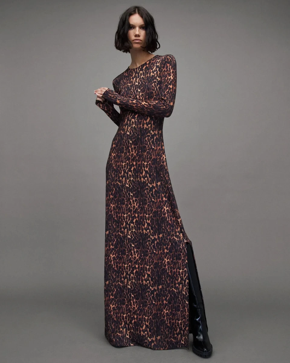 brown long sleeve knit dress Long Sleeve Ribbed Mock Neck Mini Sweater Dress main image 1