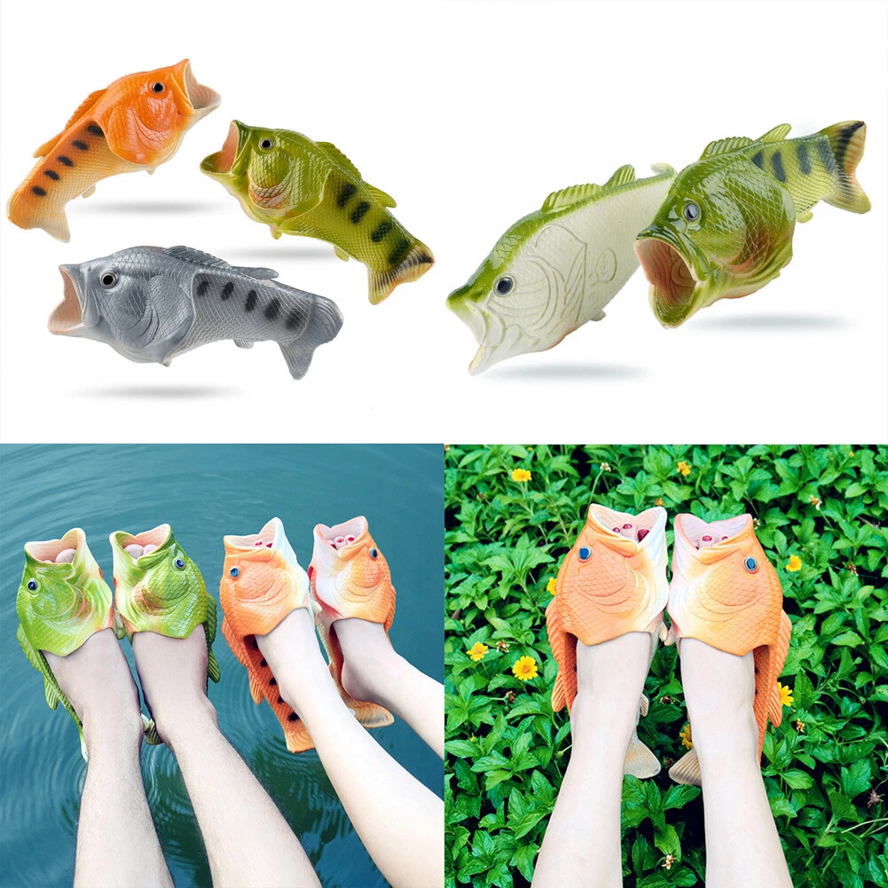Mens Womens Fish Slippers Sandals Funny Holiday Beach Shoes CO - Picture 14 of 17