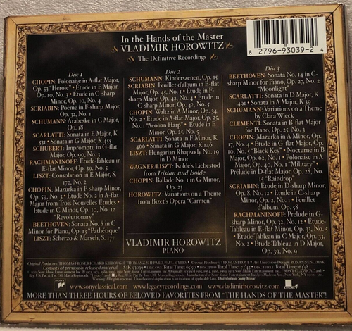 Vladimir Horowitz - In the Hands of the Master NEW CD DIGI BOX FREE SHIPPING!! - Picture 2 of 7