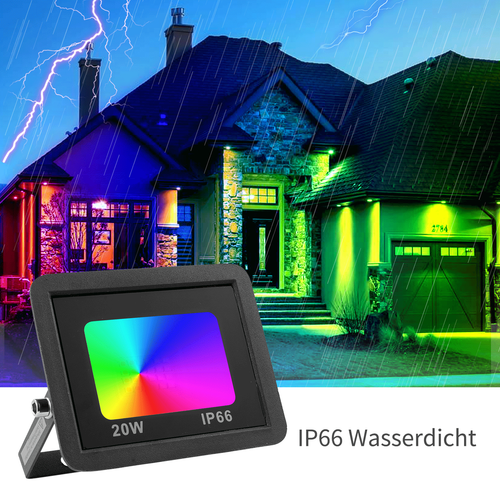 Proiettore LED RGB 10W-100W con spina colorato faretto esterno proiettore lampada giardino - Foto 8 di 19