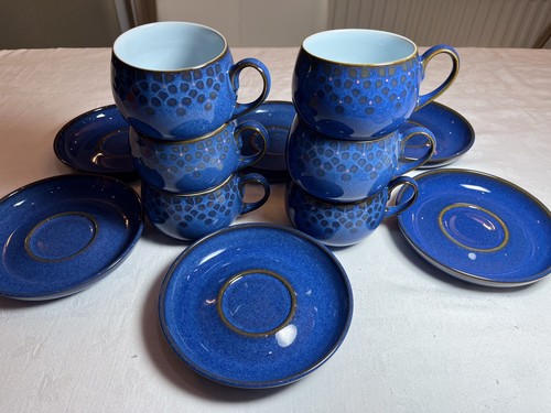 Denby Midnight Blue. Set Of Six Cups & Saucers. In Very Good Condition. - Picture 8 of 9