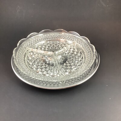NEW Vintage Relish Server with Chrome Tray By Kromex for Heritage House