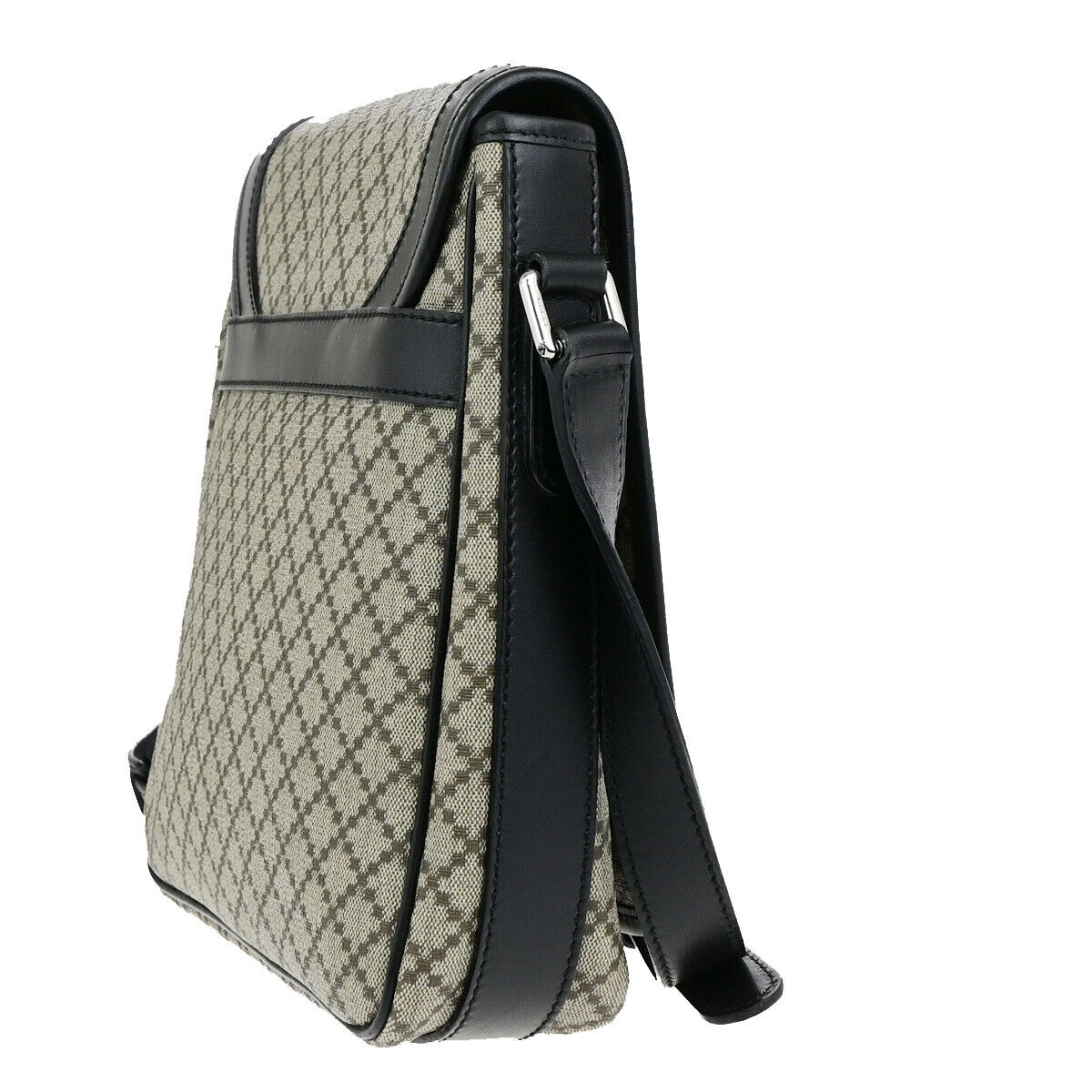 GUCCI Logo Diamante Crossbody Shoulder Bag PVC Leather Brown GUCCI Logo Diamante Crossbody Shoulder Bag PVC Leather Brown