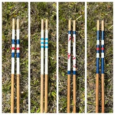 Handcrafted Hickory Wood Golf Alignment Sticks (Pair)