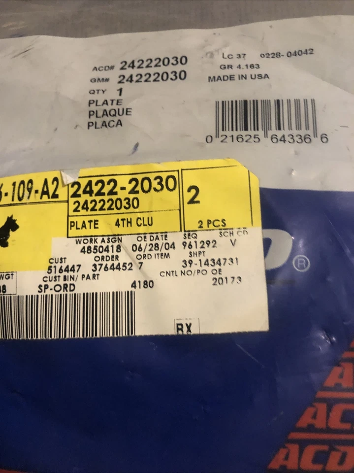 🔥24222030 Placa de embrague de transmisión de cuarta marcha GM PARA 1993-99 Buick Cadillac tracción delantera Foto 2 de 4