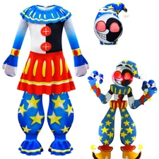 Kids Boys FNAF Moondrop Costume Halloween Jumpsuit Cosplay Party Set Mask W/Doll