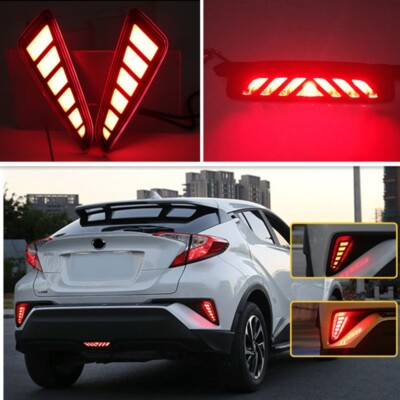 LED Rear Fog Light Tail Bumper Light Sets L&R&mid For Toyota CHR C-HR 17-2020 L
