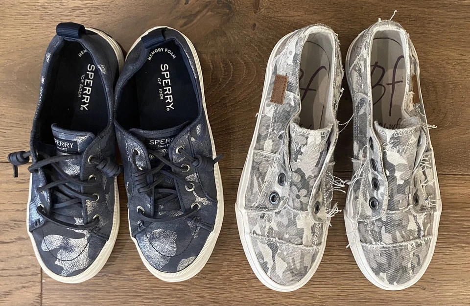 Лот из 2 Sperry Blowfish холст, кожаные кроссовки женский размер 6, 6,5 - Изображение 3 из 4