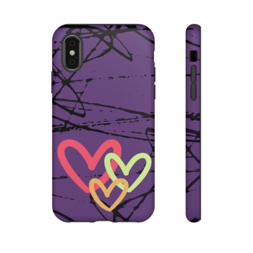 Hearts on Purple & Black Tough Handyhülle für iPhone, Samsung Galaxy, Goog Pixel - Bild 112 von 285