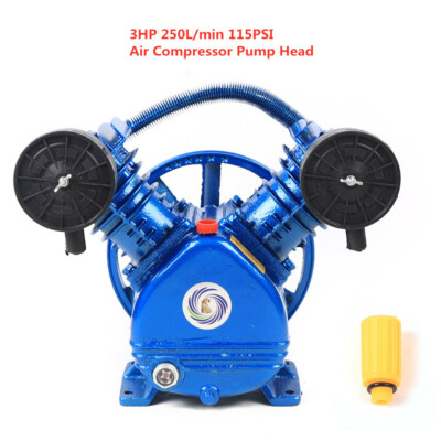 3HP 2Piston V Style Twin Cylinder Air Compressor Pump Head Single Stage Oil View